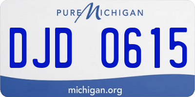 MI license plate DJD0615