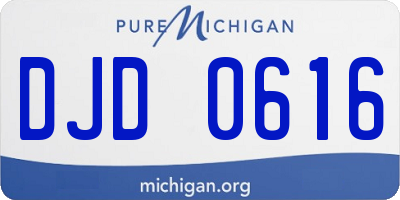 MI license plate DJD0616