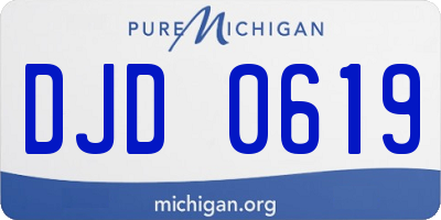 MI license plate DJD0619