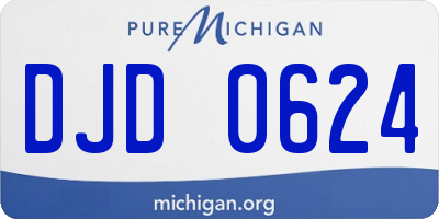 MI license plate DJD0624