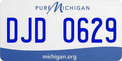 MI license plate DJD0629