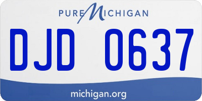 MI license plate DJD0637