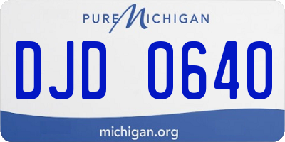 MI license plate DJD0640