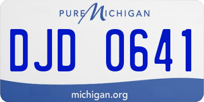 MI license plate DJD0641