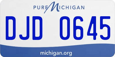 MI license plate DJD0645