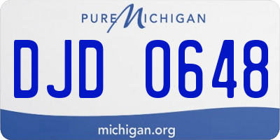 MI license plate DJD0648