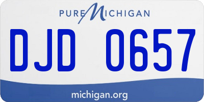 MI license plate DJD0657