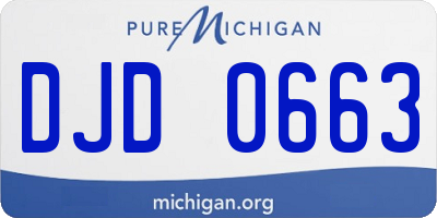 MI license plate DJD0663