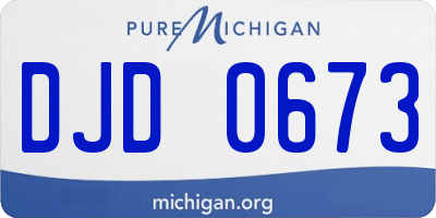 MI license plate DJD0673