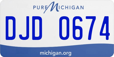 MI license plate DJD0674