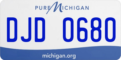 MI license plate DJD0680