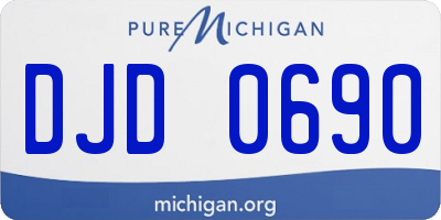 MI license plate DJD0690