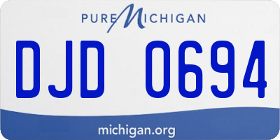 MI license plate DJD0694