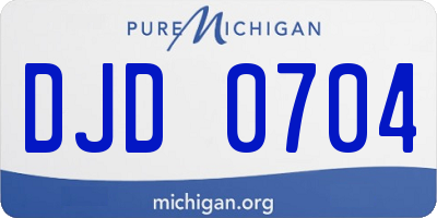 MI license plate DJD0704