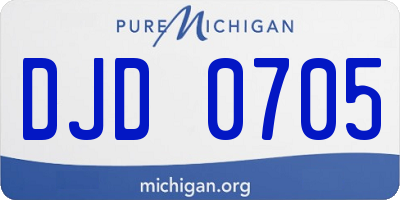 MI license plate DJD0705