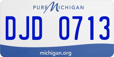 MI license plate DJD0713
