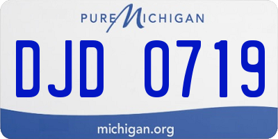 MI license plate DJD0719