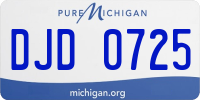 MI license plate DJD0725
