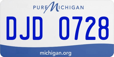 MI license plate DJD0728