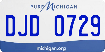 MI license plate DJD0729