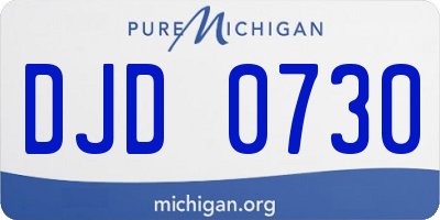 MI license plate DJD0730
