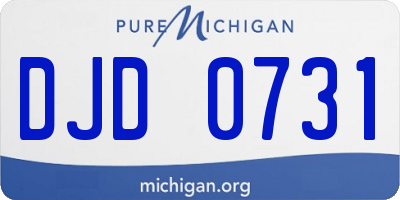 MI license plate DJD0731