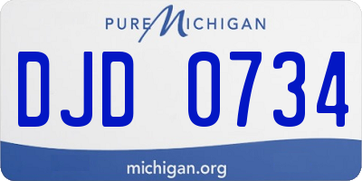 MI license plate DJD0734