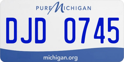 MI license plate DJD0745