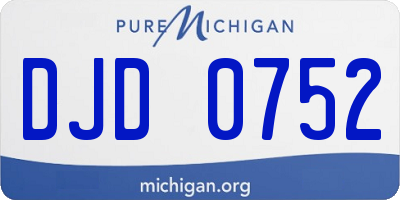 MI license plate DJD0752