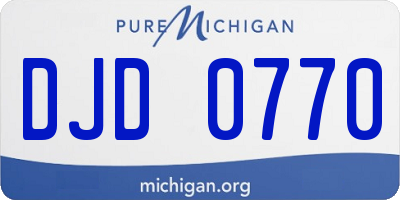 MI license plate DJD0770