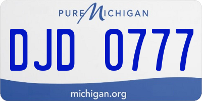 MI license plate DJD0777