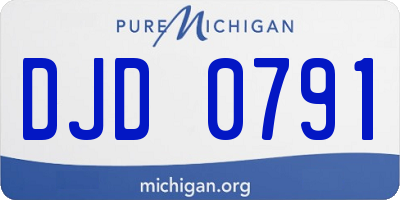 MI license plate DJD0791