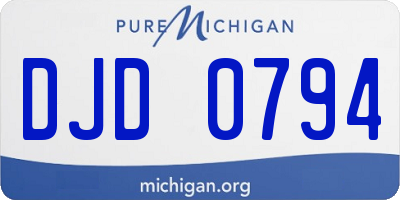 MI license plate DJD0794