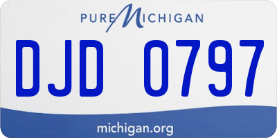 MI license plate DJD0797