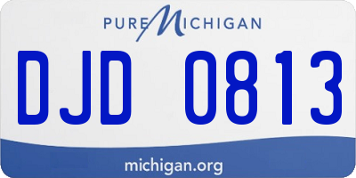 MI license plate DJD0813