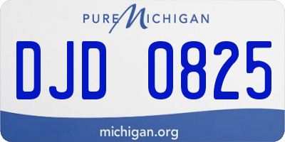 MI license plate DJD0825