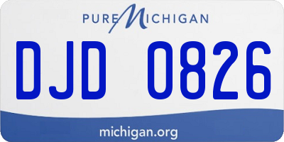 MI license plate DJD0826