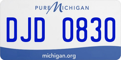 MI license plate DJD0830