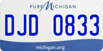 MI license plate DJD0833