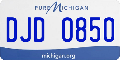 MI license plate DJD0850