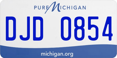 MI license plate DJD0854