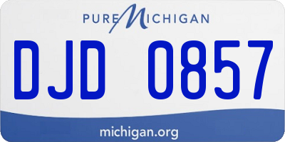MI license plate DJD0857