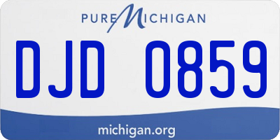 MI license plate DJD0859