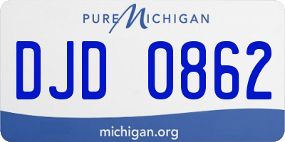 MI license plate DJD0862