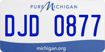 MI license plate DJD0877