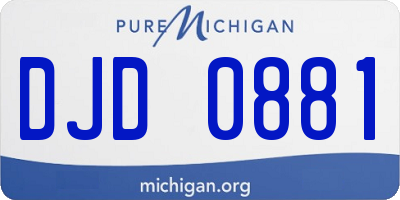 MI license plate DJD0881