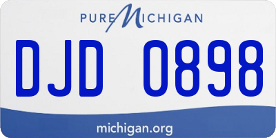 MI license plate DJD0898