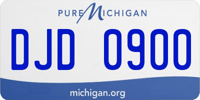 MI license plate DJD0900