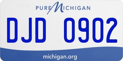 MI license plate DJD0902