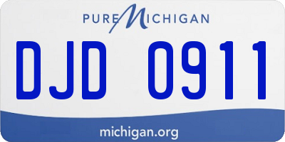 MI license plate DJD0911